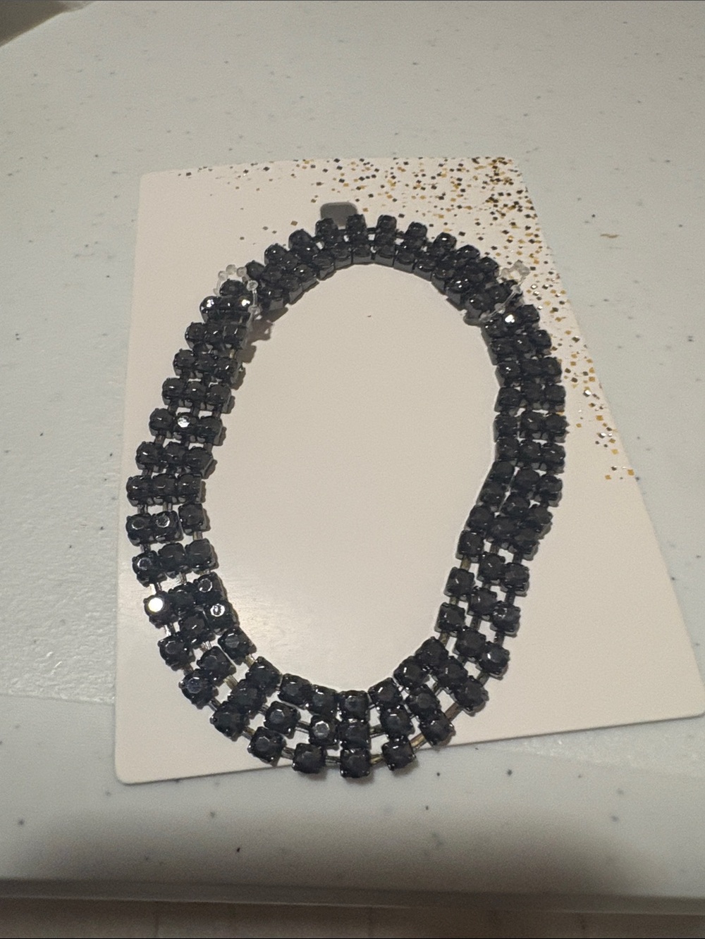 Black Statement Crystal Collar harm bracelet- Women Jewelry